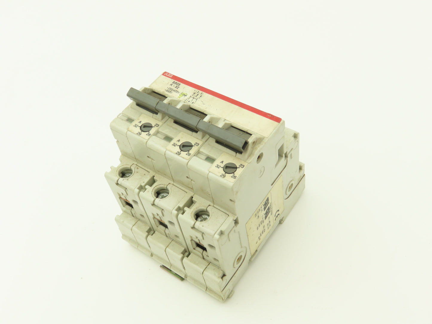 ABB S503-K32 3-Pole Circuit Breaker Adjustable 32A 690VAC 230/400V DIN Mountable