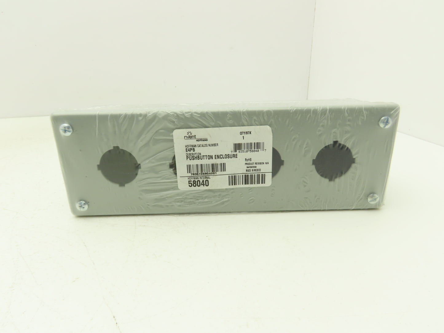 Hoffman E4PB Pushbutton Enclosure 4-Button 10-1/4x4x5"