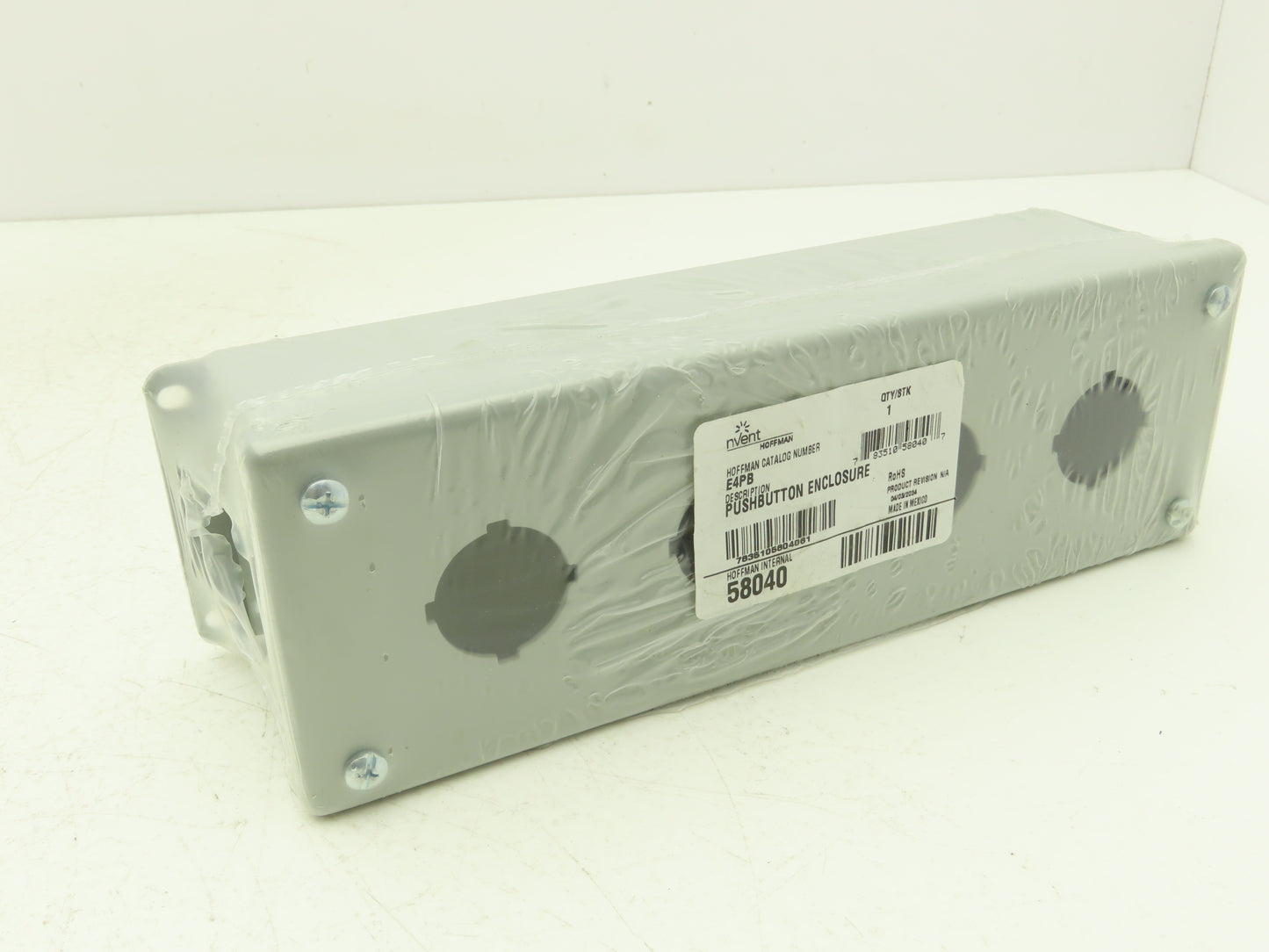 Hoffman E4PB Pushbutton Enclosure 4-Button 10-1/4x4x5"