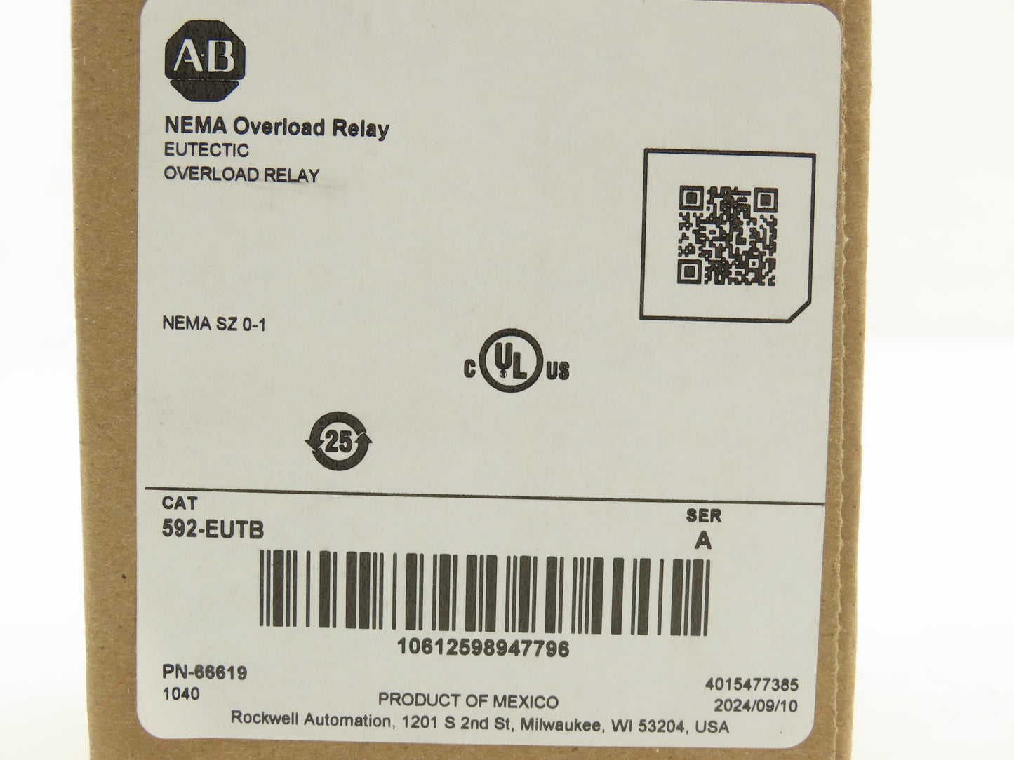 Allen Bradley 500F-AOD930 Size 0 Starter Contactor 575V 3PH 120V Coil w/Overload