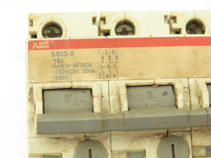 ABB S503-X16 3-Pole Circuit Breaker 16A 230/400V DIN Mountable Lot of 5