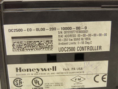 Honeywell UDC2500 Digital Temperature Controller DC2500-E0-0L00-200-10000-00-0