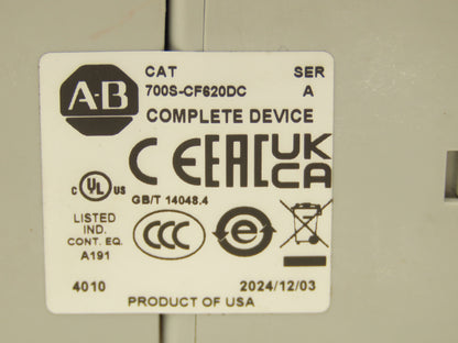 Allen Bradley 700S-CF620DC Safety Control Relay 10A 600V 120VAC Coil Ser A