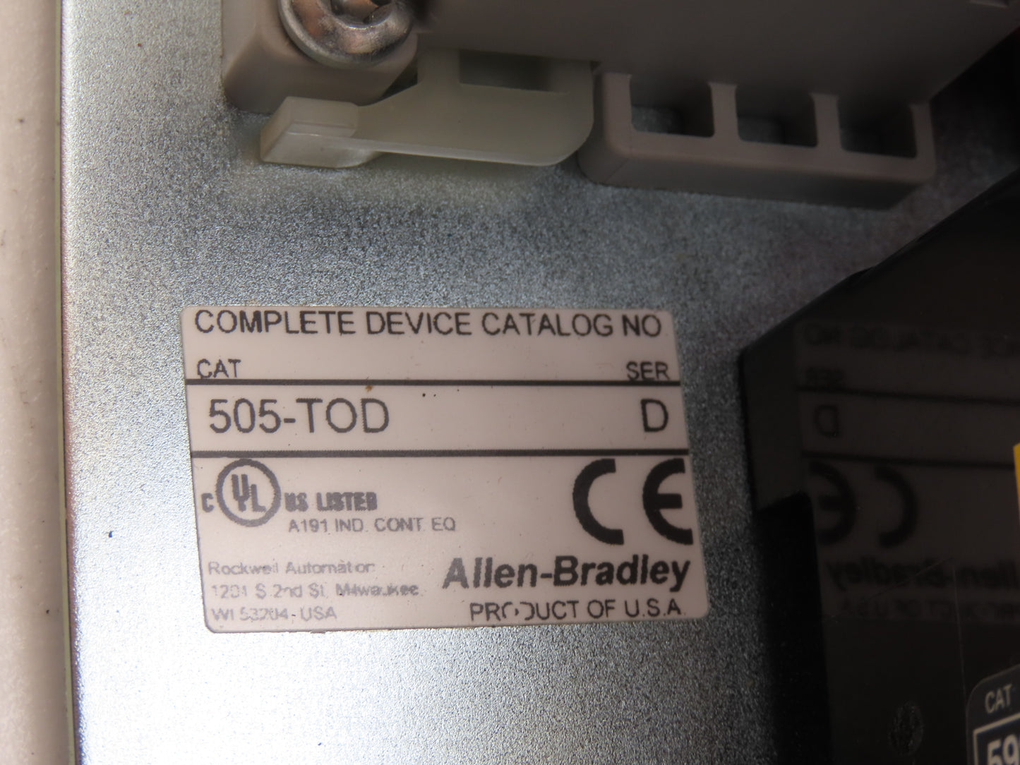 Allen Bradley 505-TOD Size 00 Reversing Starter Contactor 32A 600V 3PH 120V Coil
