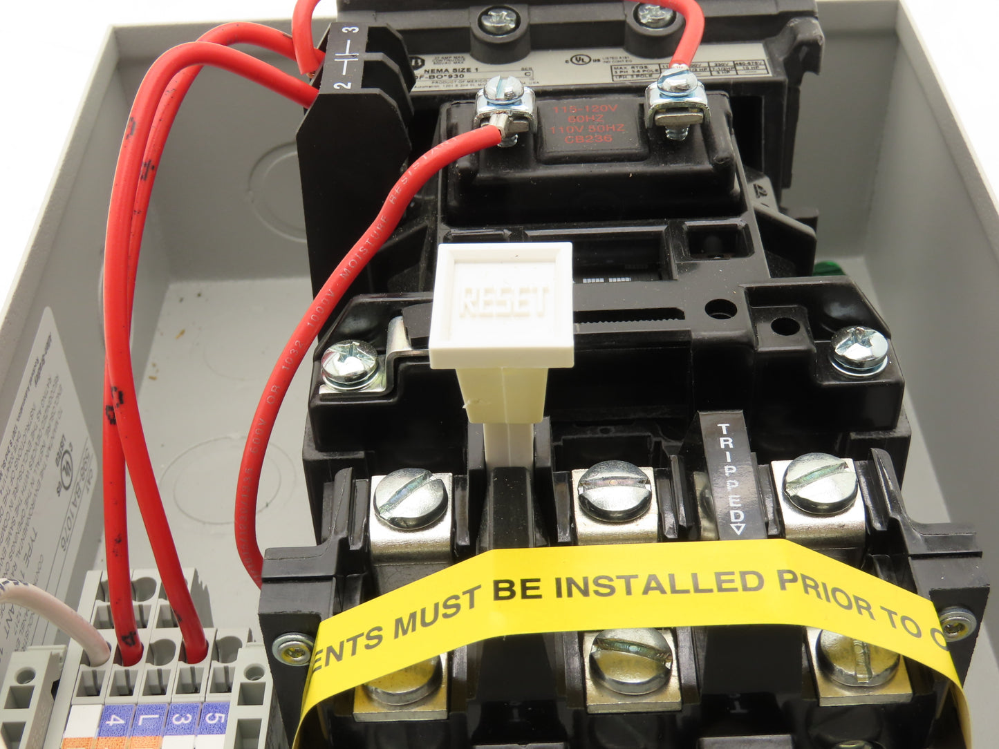 Allen Bradley 598-BA1076 Size 1 Starter Contactor 120V Coil 500F-BOD930  -No Lid