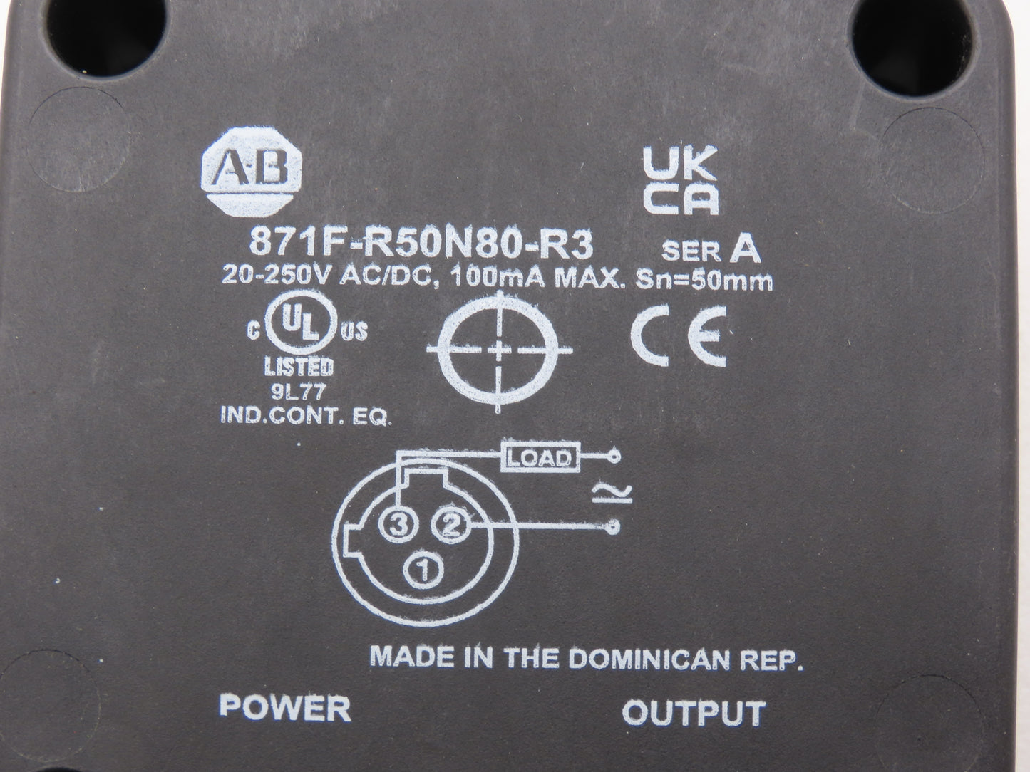 Allen Bradley 871F-R50N80-R3 Flat Pack Proximity Sensor 50mm Sensing 20-250V