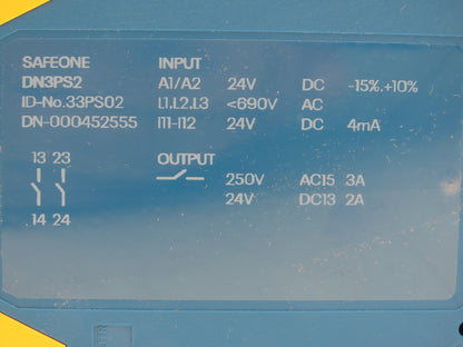 SAFEONE DN3PS2 Standstill Motor Speed Safety Monitor Module 33PS02