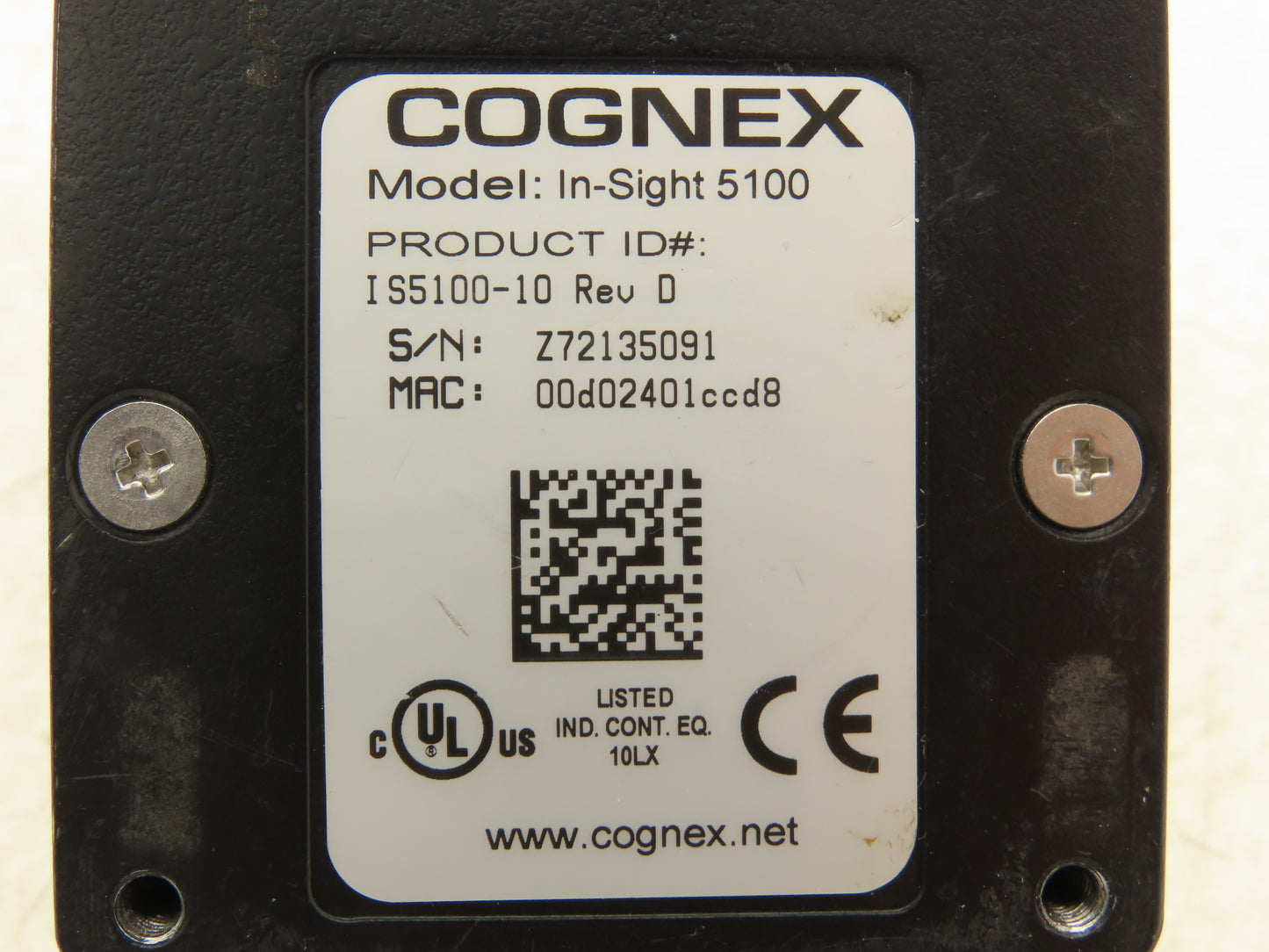Cognex IS5100-10 Rev D In-Sight 5100 Vision Camera Machine Photo Eye- No Lens