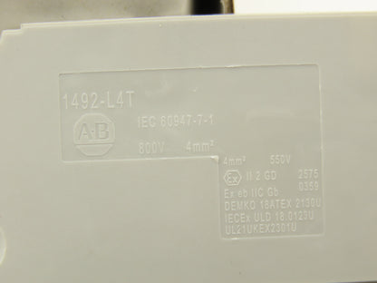 Allen Bradley 1492-L4T Feed-Through Terminal Block Gray 4mm Sq 800V Lot of 50