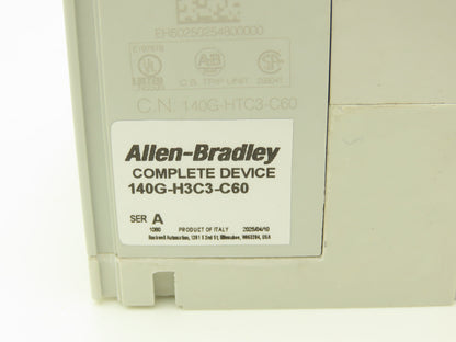 Allen Bradley 140GH3C3C60 60A Circuit Breaker 480V 3PH Molded Case 3 pole Ser. A