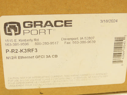 Grace Port P-R2-K3RF3 P-R2-K3RF3 GFCI N12/4 Ethernet Interface 3A CB 120VAC