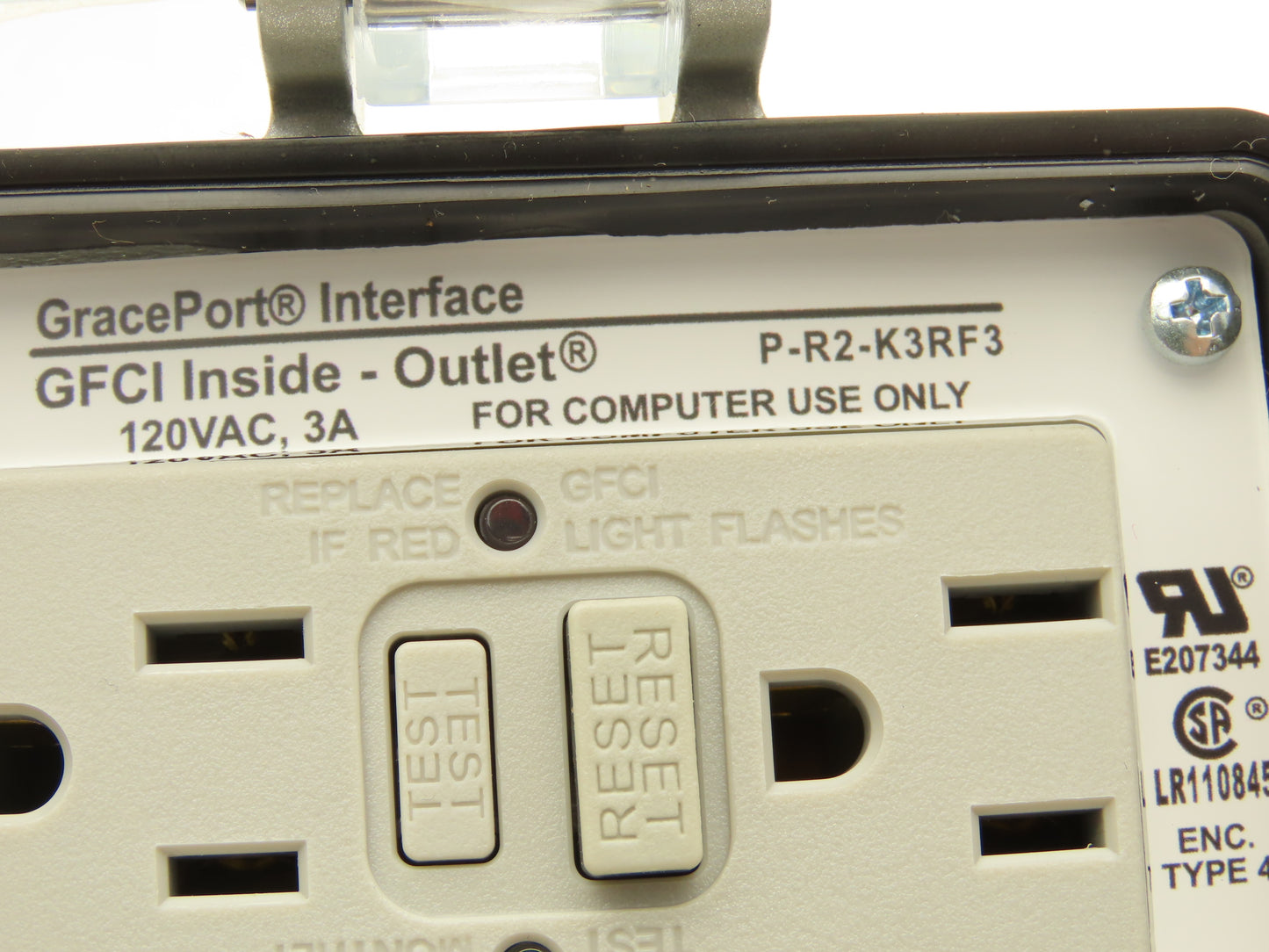 Grace Port P-R2-K3RF3 P-R2-K3RF3 GFCI N12/4 Ethernet Interface 3A CB 120VAC