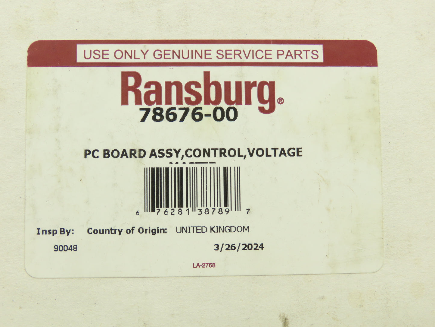 Ransburg 78676-00 PCB Printed Circuit Board Voltage Controller