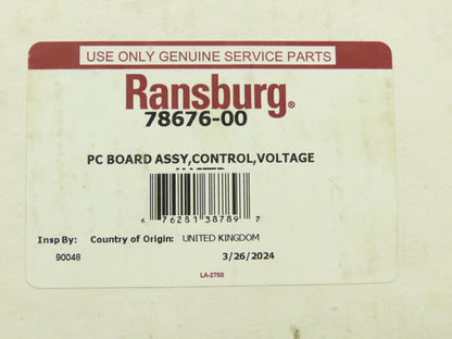 Ransburg 78676-00 PCB Printed Circuit Board Voltage Controller