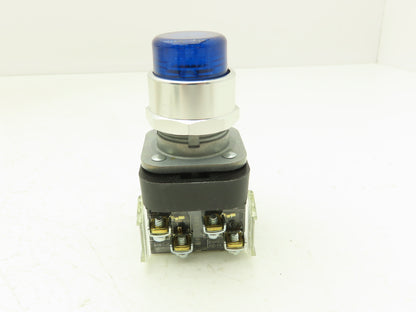 Allen Bradley 800T-PB16B Illuminated Push Button Momentary Blue 120VAC 30mm