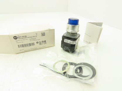 Allen Bradley 800T-PB16B Illuminated Push Button Momentary Blue 120VAC 30mm
