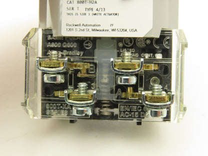 Allen Bradley 800T-H2A Selector Switch 2 Position Maintained 30mm Lot 2