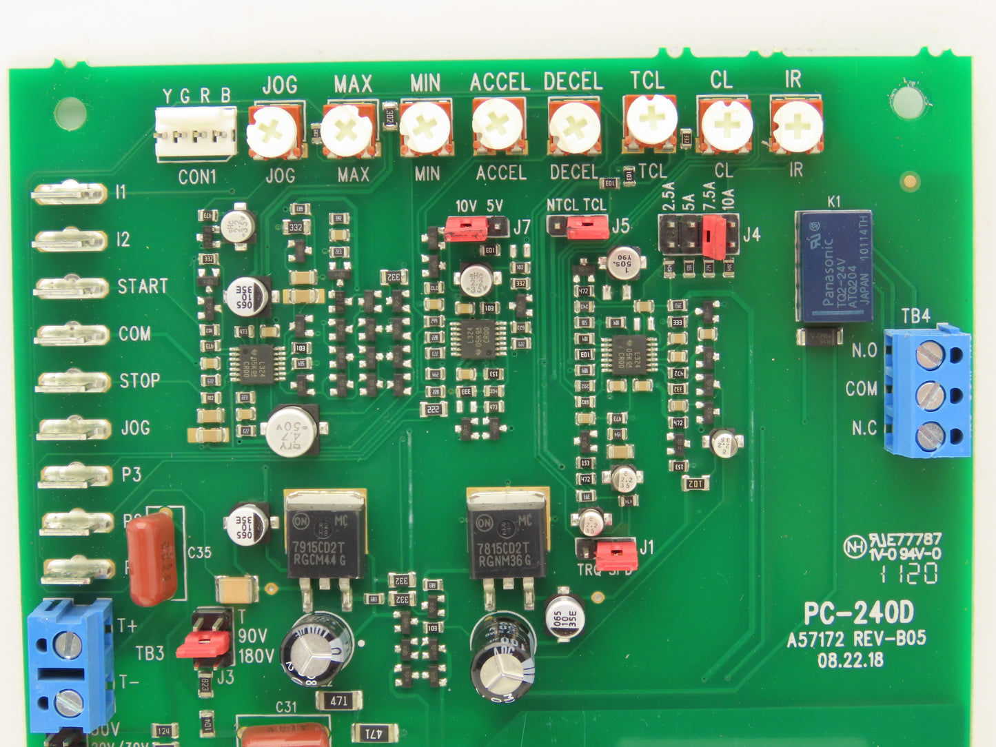 Baldor A57172 REV-B05 PC-240D DC Motor Speed Control PCB Circuit Board