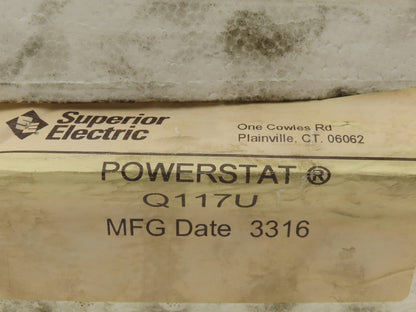 Superior Electric Q117U Powerstat Variable Transformer Variac 1.2Kva 120V 1PH