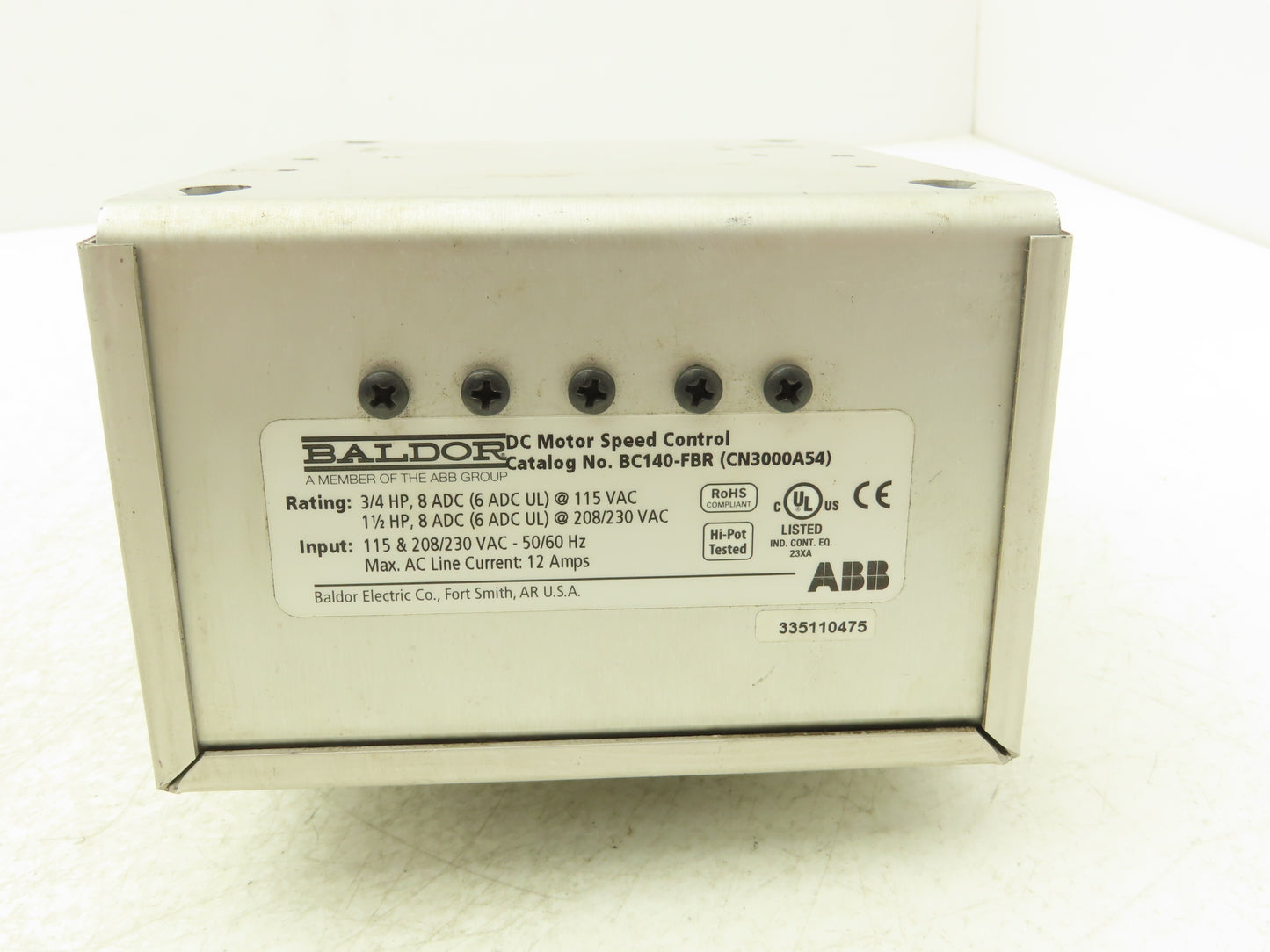 Baldor ABB BC140-FBR DC Motor Speed Control Drive 115/230V Input  8 ADC Output
