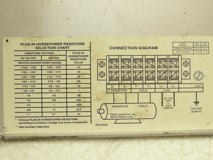 Baldor ABB BC140-FBR DC Motor Speed Control Drive 115/230V Input  8 ADC Output