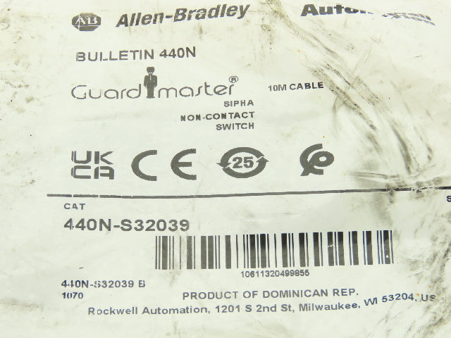 Allen Bradley 440N-S32039 SensaGuard Safety Non Contact Switch No Actuator
