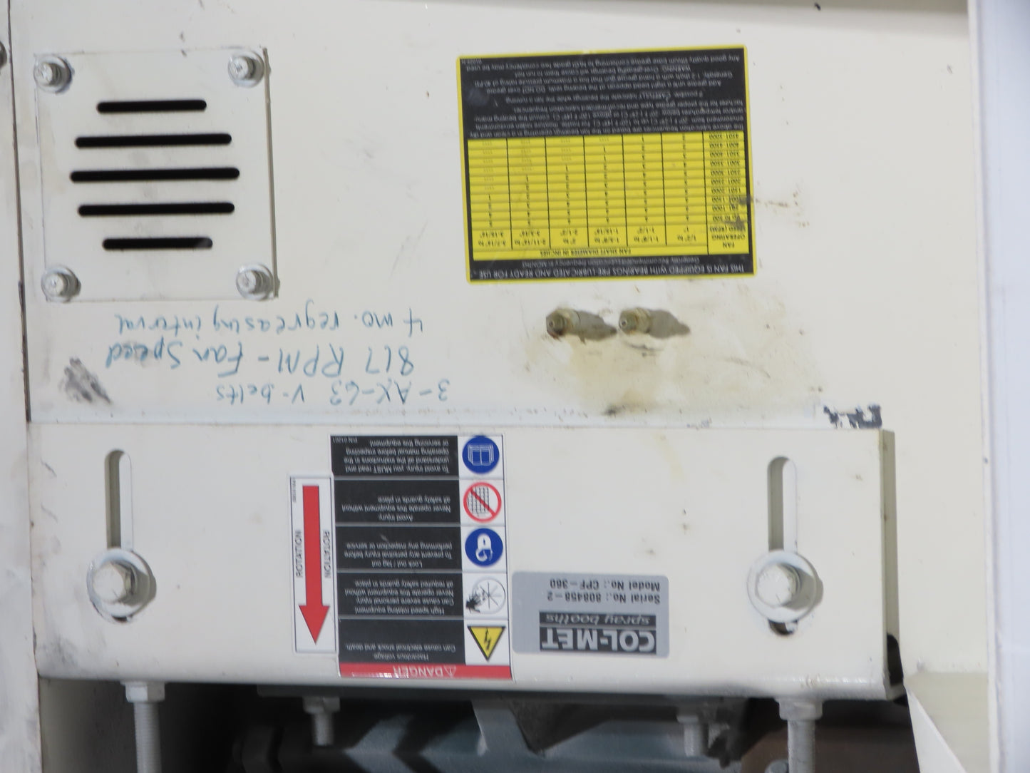 Col-Met Spray Booth Air Make Up EZ Heat Cure Unit 5MBTUH 46000CFM 30Hp 460V
