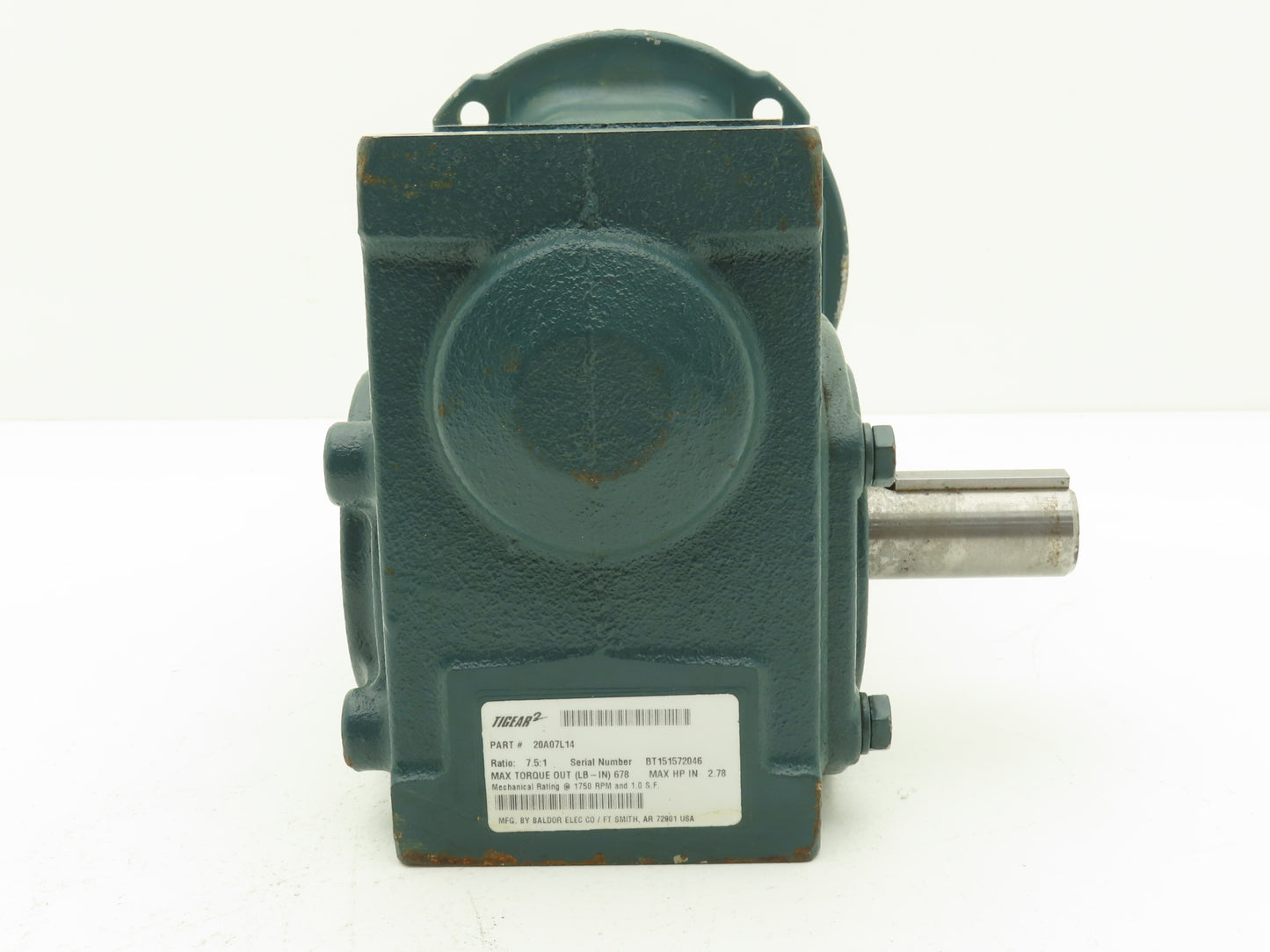 Dodge Tigear 20A07L14 Worm Gearbox 7.5:1 Reducer 2.7Hp 233rpm 140TC LH Output