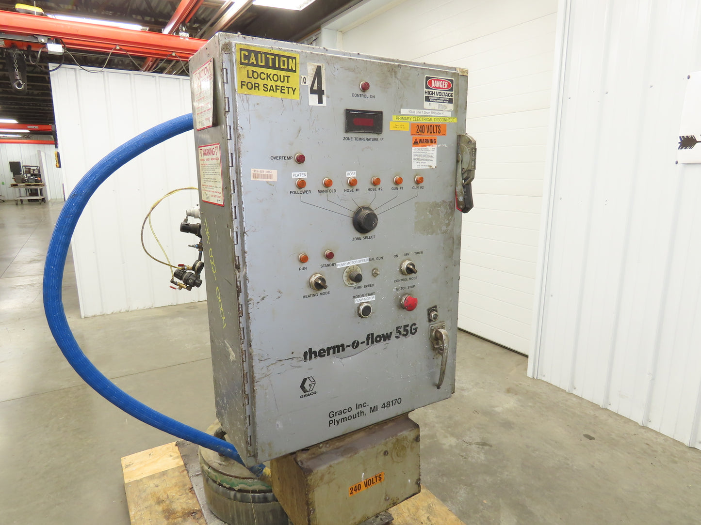 Graco Thermo Flow 55G Hot Melt Drum Unloader 55 Gallon 240V 3Ph READ