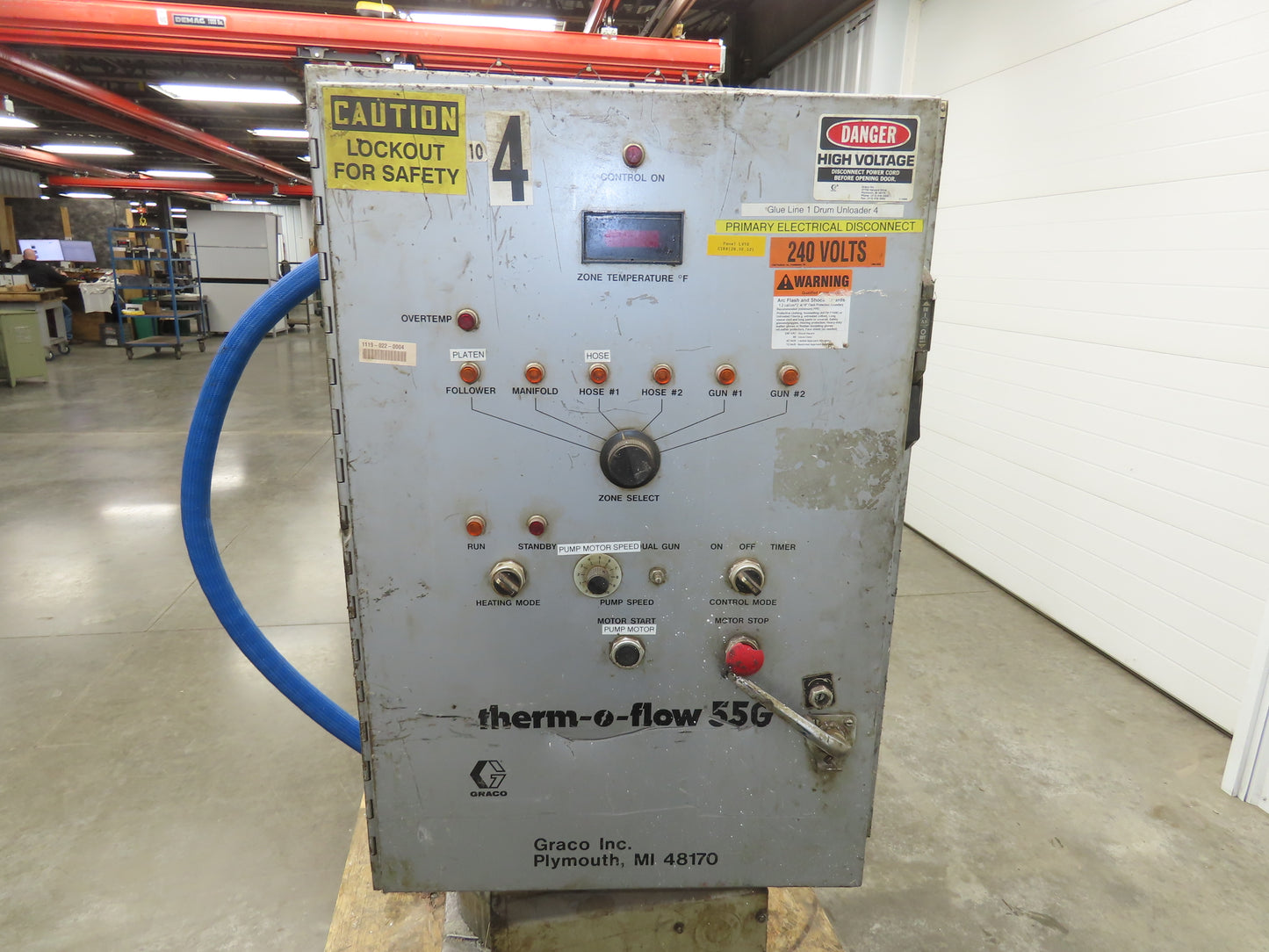 Graco Thermo Flow 55G Hot Melt Drum Unloader 55 Gallon 240V 3Ph READ