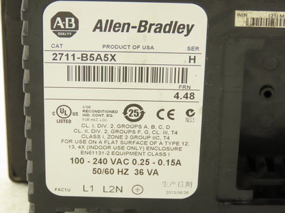 Allen Bradley 2711-B5A5X PanelView 550 HMI Control Panel Ser H FRN 4.48 100-240V