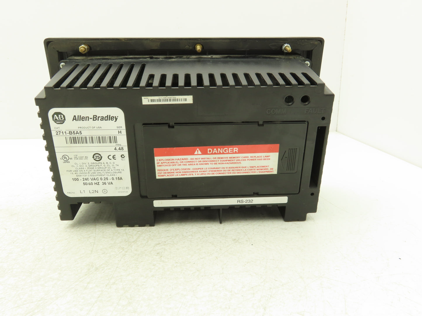 Allen Bradley 2711-B5A5 PanelView 550 HMI Control Panel Ser H FRN 4.48 100-240V