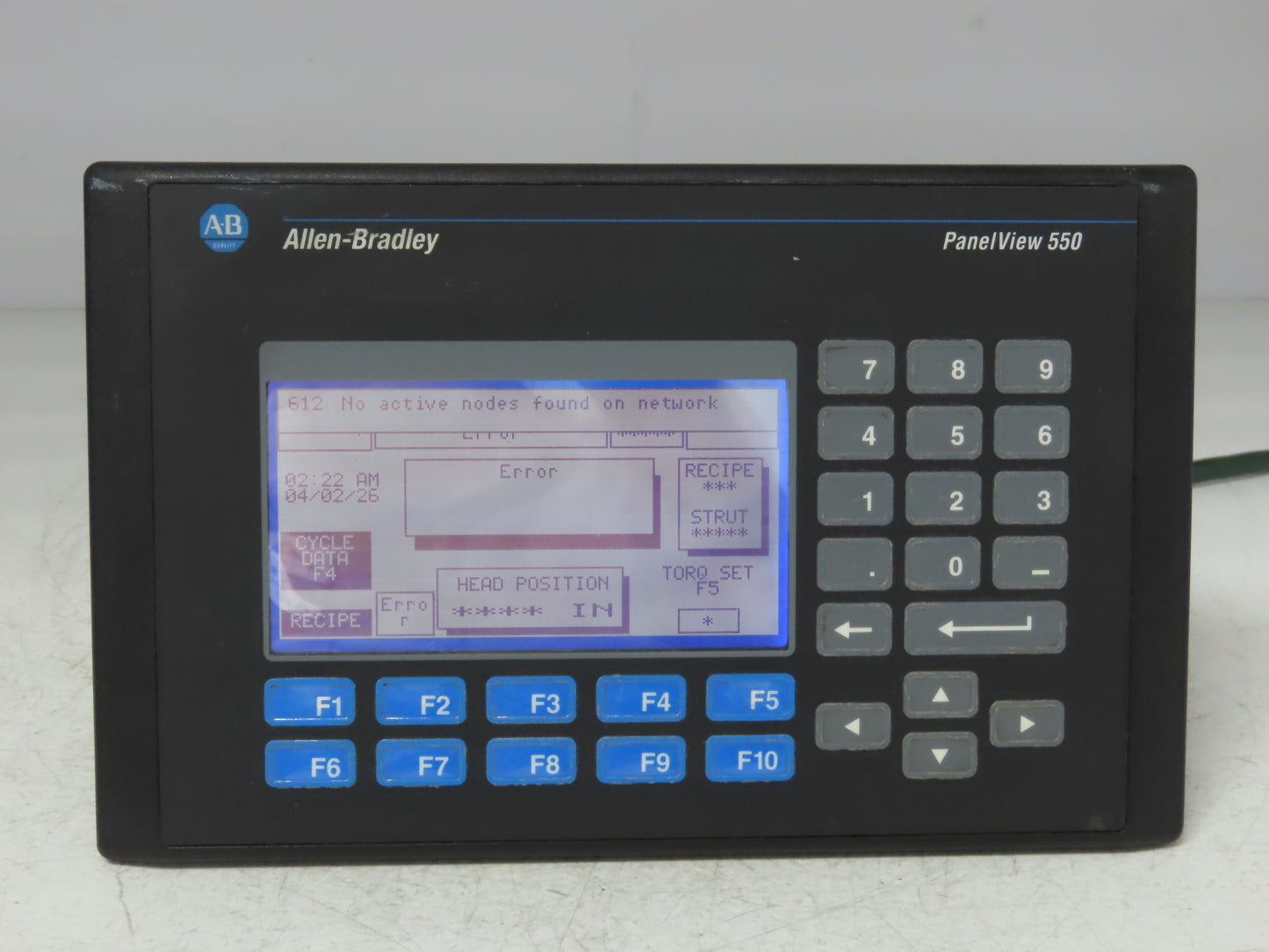 Allen Bradley 2711-B5A5 PanelView 550 HMI Control Panel Ser H FRN 4.46 100-240V
