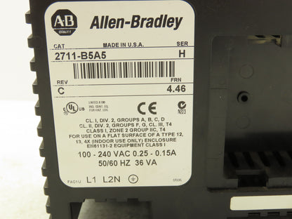 Allen Bradley 2711-B5A5 PanelView 550 HMI Control Panel Ser H FRN 4.46 100-240V