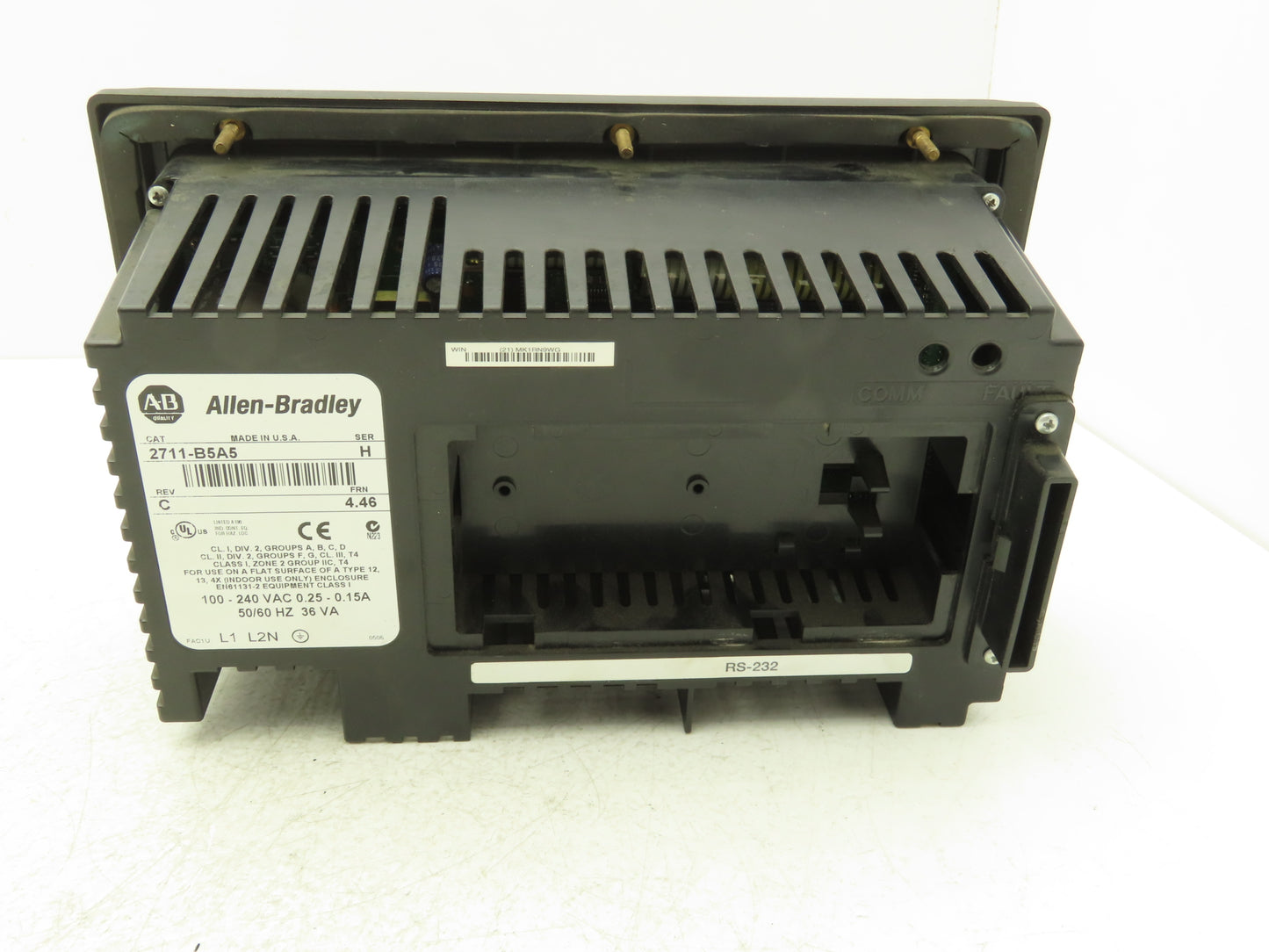 Allen Bradley 2711-B5A5 PanelView 550 HMI Control Panel Ser H FRN 4.46 100-240V