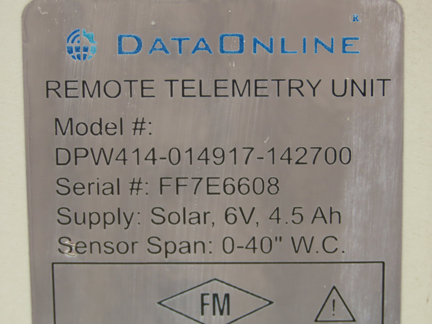 Anova Dataport Differential Pressure Sensor w/DataOnline Remote Telemetry Unit
