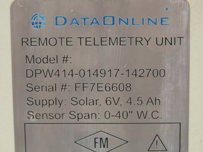 Anova Dataport Differential Pressure Sensor w/DataOnline Remote Telemetry Unit