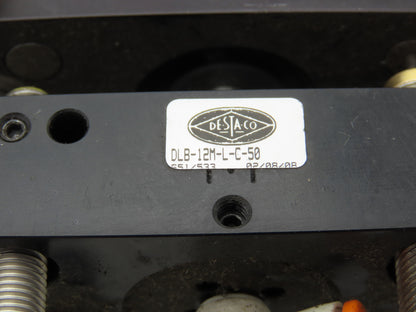 De-Sta-Co DLB-12M-L-C-50 Pneumatic Linear Base Slide/Guide Cylinder 50mm Slide