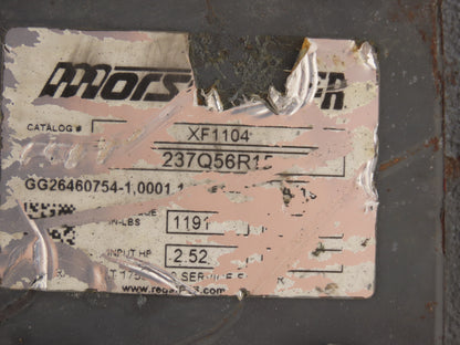 Morse Raider 237Q56R15 Worm Gearbox 15:1 Reducer 2.5Hp 116rpm 56C RH