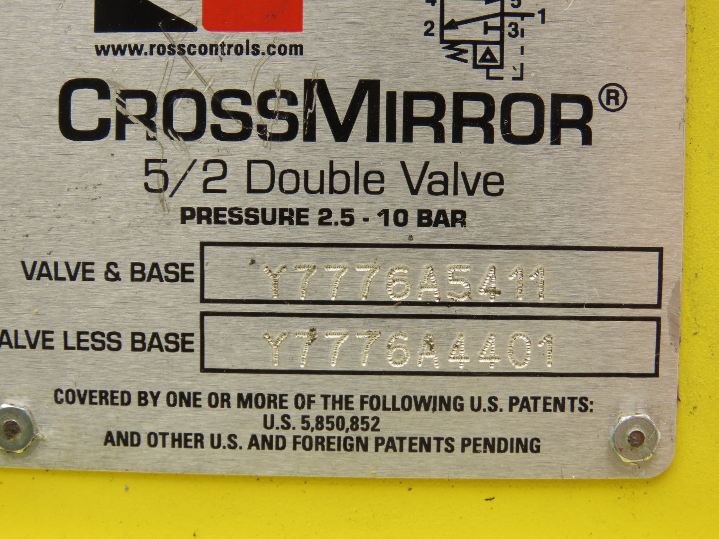 Ross Controls Y7776A5411 CrossMirror 5/2 Double Valve 2.5-10 Bar 3/4" NPT