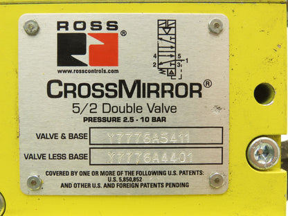 Ross Controls Y7776A5411 CrossMirror 5/2 Double Valve 2.5-10 Bar 3/4" NPT