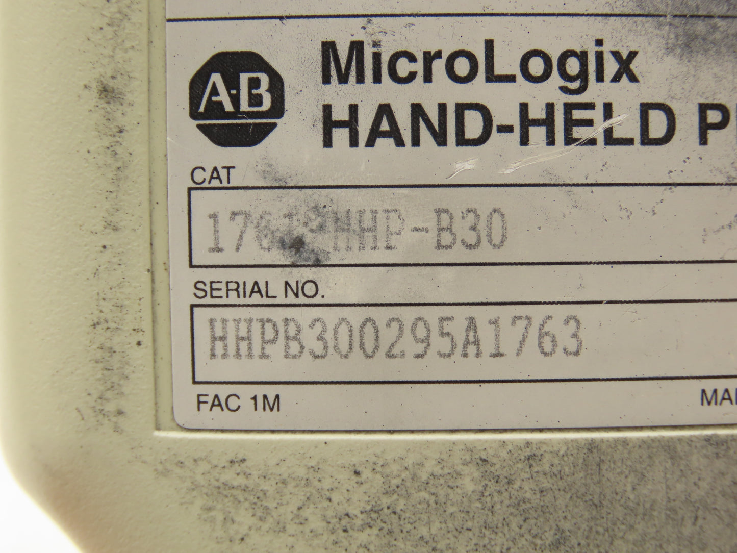Allen Bradley 1761-HHP-B30 MicroLogix Hand-Held Programmer Series A 24VDC