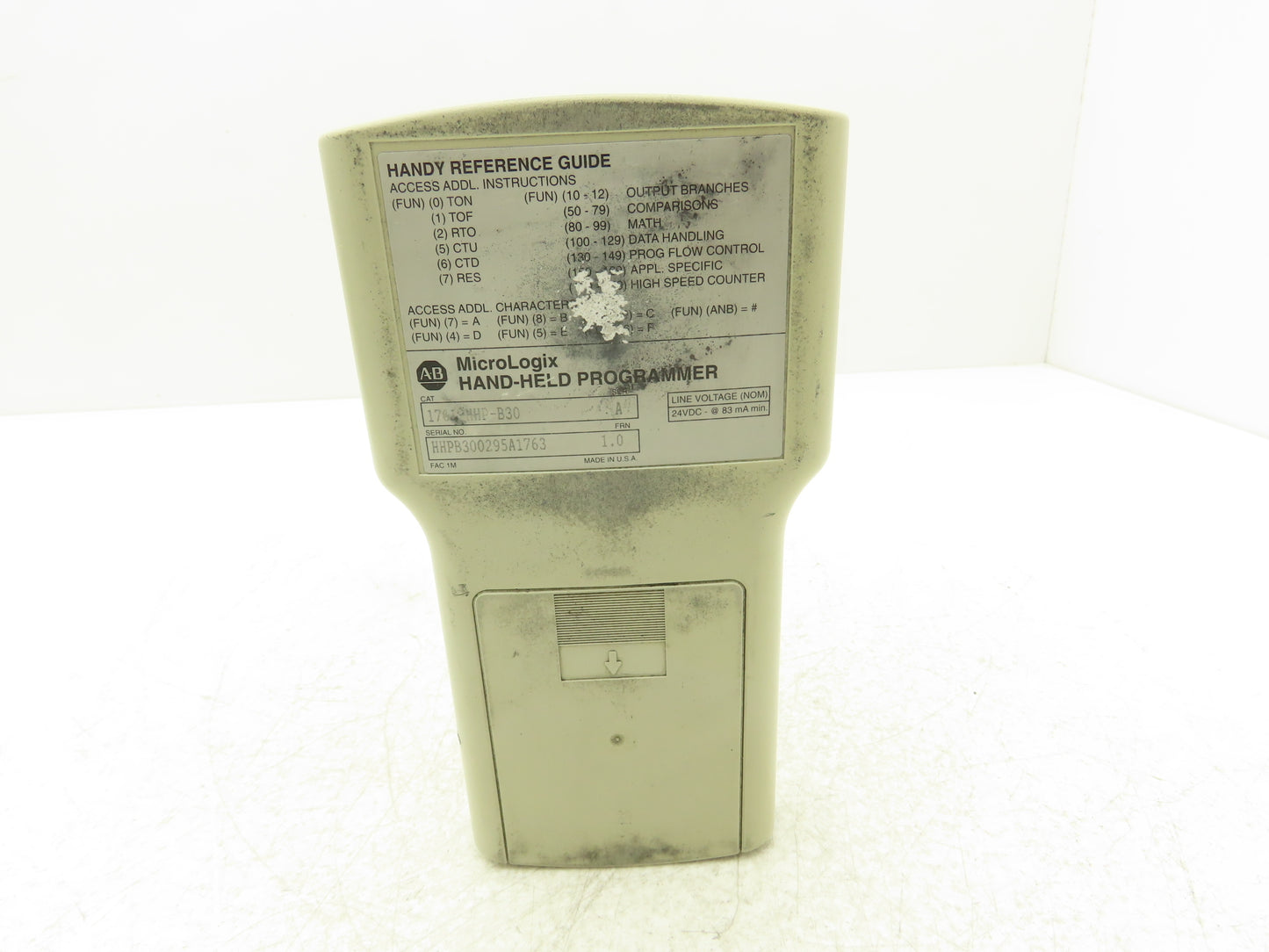 Allen Bradley 1761-HHP-B30 MicroLogix Hand-Held Programmer Series A 24VDC