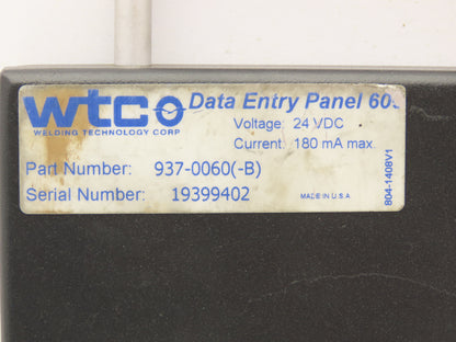 Welding Technology WTCO 937-0060 (-B) DEP 600 Data Entry Panel 600 Teach Pendant