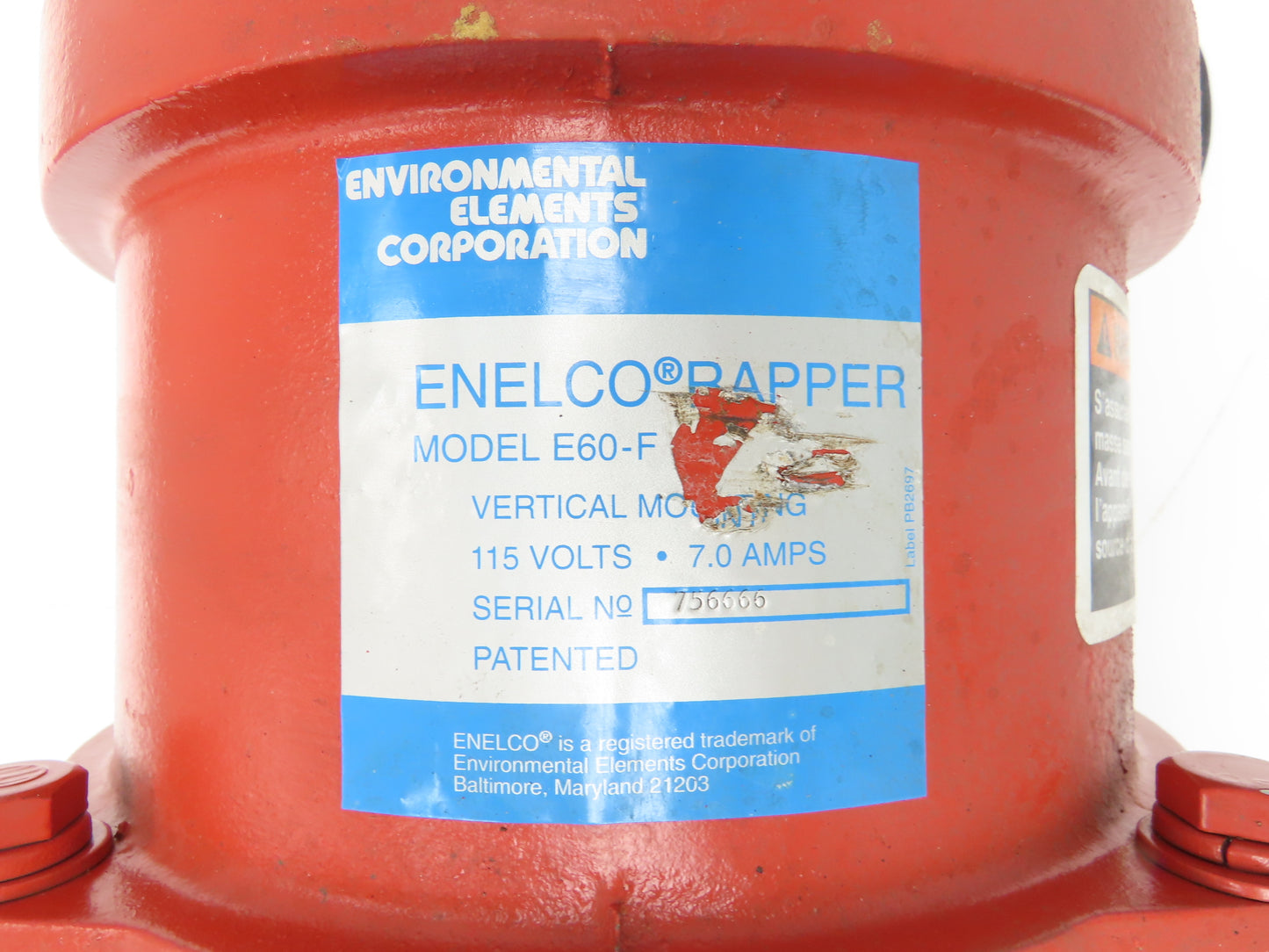 Environmental Elements E60-F Enelco Rapper Vertical Precipitator Shaker 115V