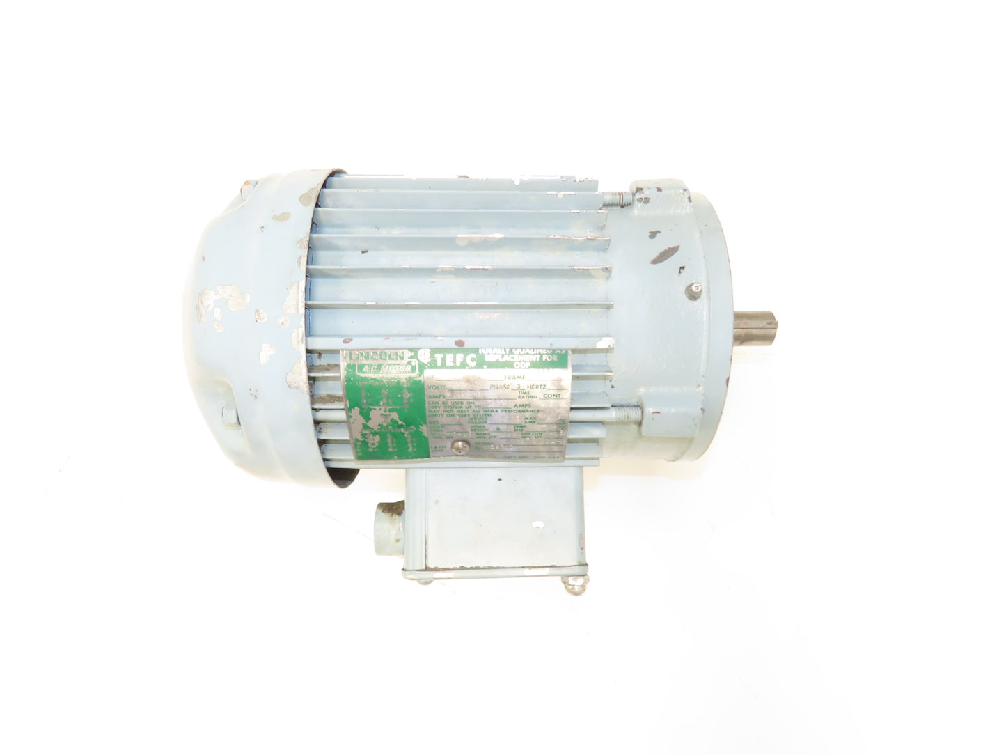 Lincoln Electric TF-3970C AC Motor 2Hp 3450rpm 230/460V 3PH 145T TEFC