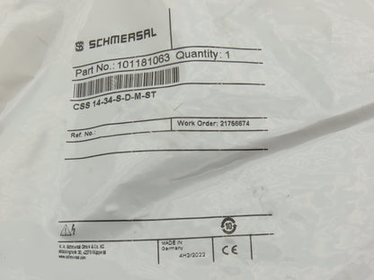 Schmersal 101181063 Magnet Safety Sensor Non Contact CSS 14-34-S-D-M-ST