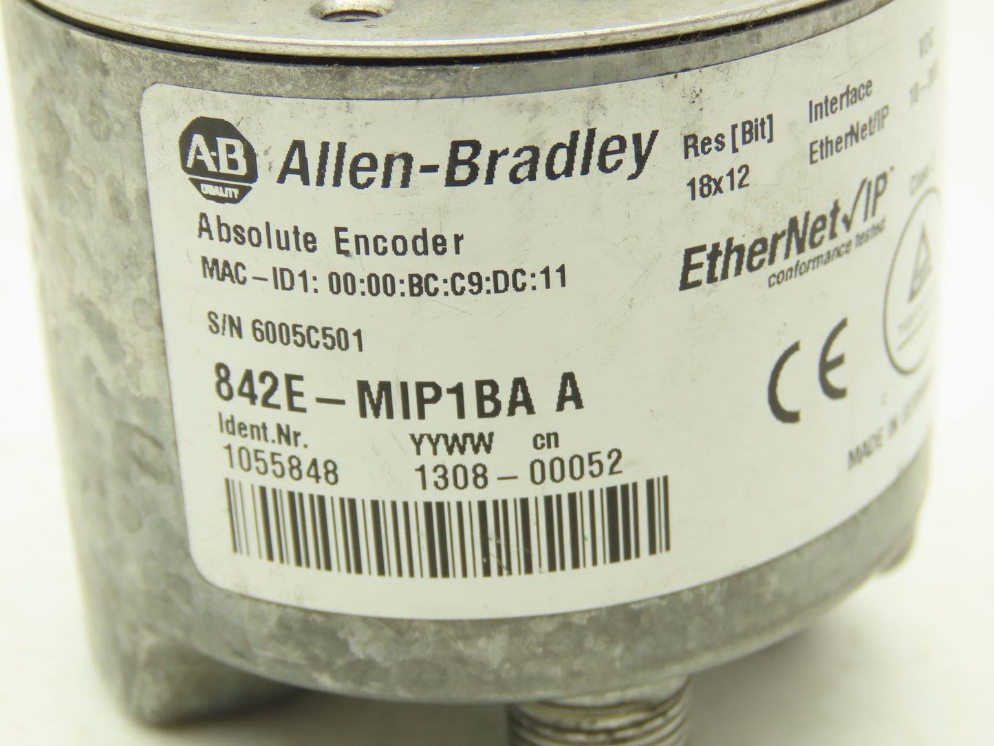 Allen Bradley 842E-MIP1BA A Absolute Encoder 10-30VDC EtherNet IP 3/8" Shaft