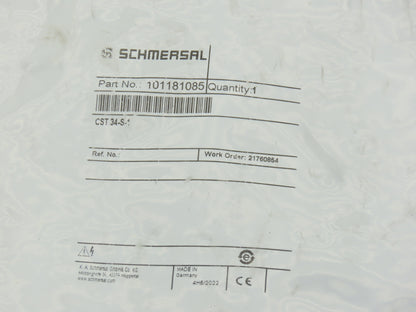 Schmersal 101181085 Magnet Safety Sensor Non Contact CST 34-S-1