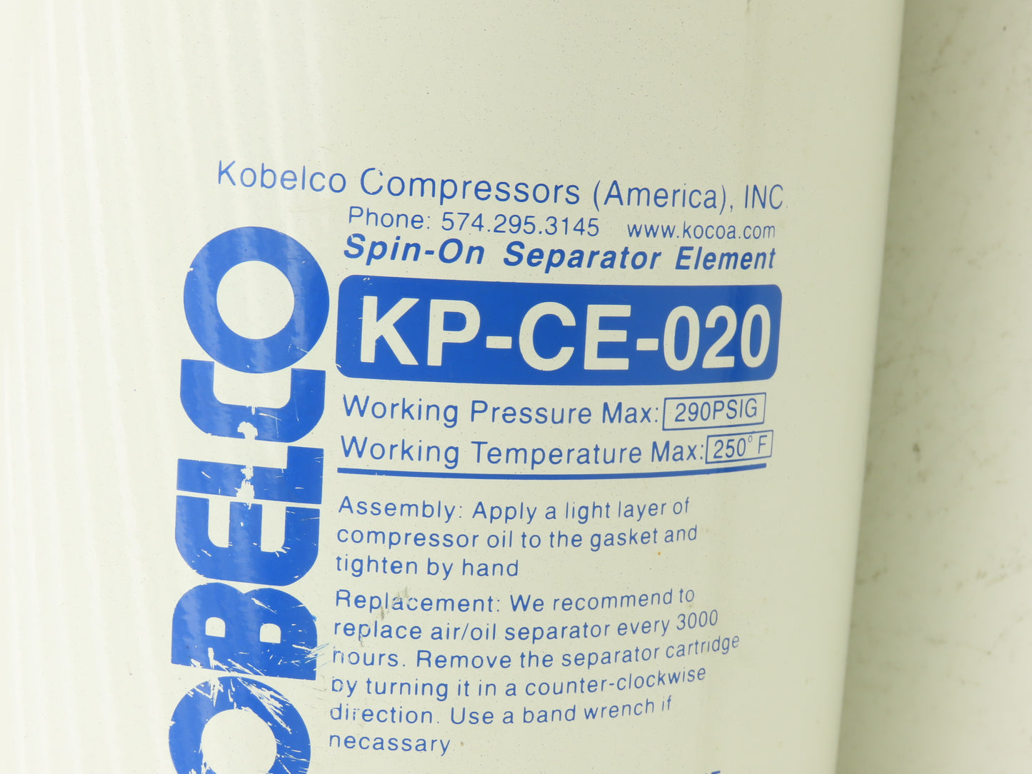 Kobelco KP-CE-020 Spin-on Air Oil Separator Air Compressor Filter 1-1/4"NPT